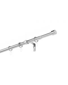 Dekobase® Ausziehbare Gardinenstange 16/19 Siri, 200 - 355 cm, Edelstahl Andrax